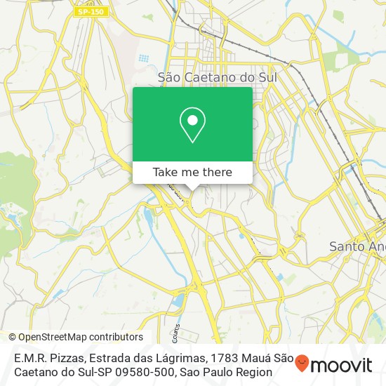 Mapa E.M.R. Pizzas, Estrada das Lágrimas, 1783 Mauá São Caetano do Sul-SP 09580-500
