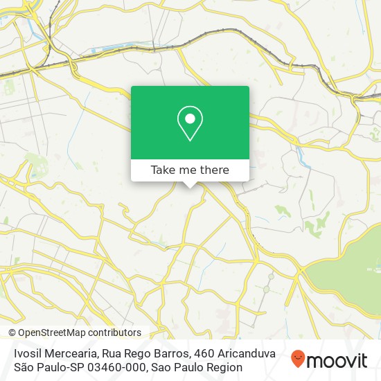 Ivosil Mercearia, Rua Rego Barros, 460 Aricanduva São Paulo-SP 03460-000 map