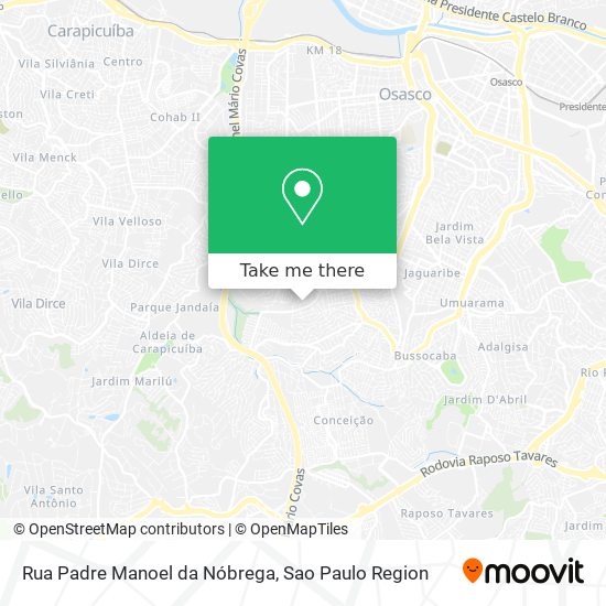 Mapa Rua Padre Manoel da Nóbrega