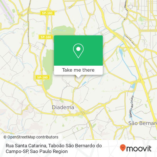 Mapa Rua Santa Catarina, Taboão São Bernardo do Campo-SP