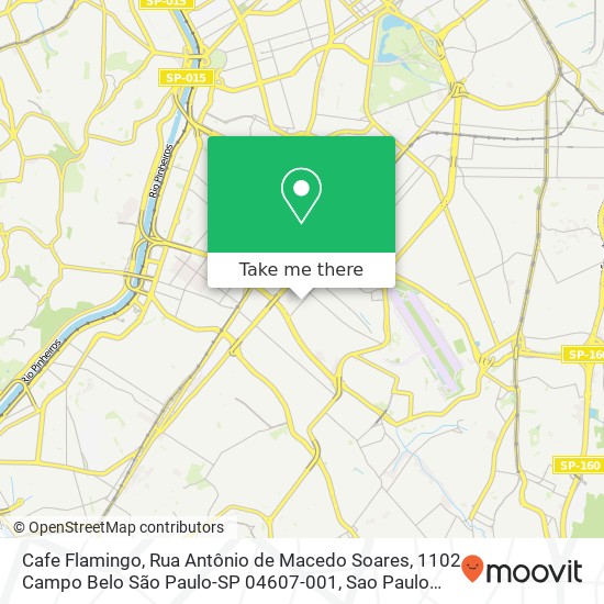 Mapa Cafe Flamingo, Rua Antônio de Macedo Soares, 1102 Campo Belo São Paulo-SP 04607-001