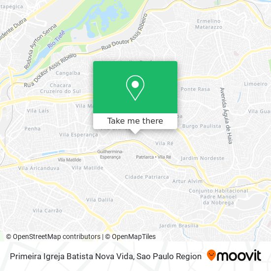 Mapa Primeira Igreja Batista Nova Vida