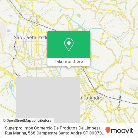 Mapa Superprolimpe Comercio De Produtos De Limpeza, Rua Marina, 568 Campestre Santo André-SP 09070-510