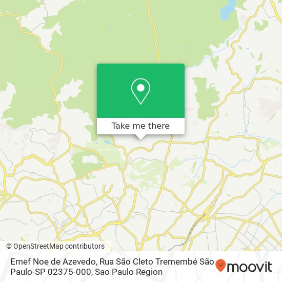 Mapa Emef Noe de Azevedo, Rua São Cleto Tremembé São Paulo-SP 02375-000