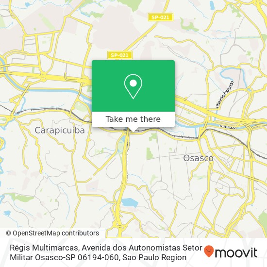 Régis Multimarcas, Avenida dos Autonomistas Setor Militar Osasco-SP 06194-060 map