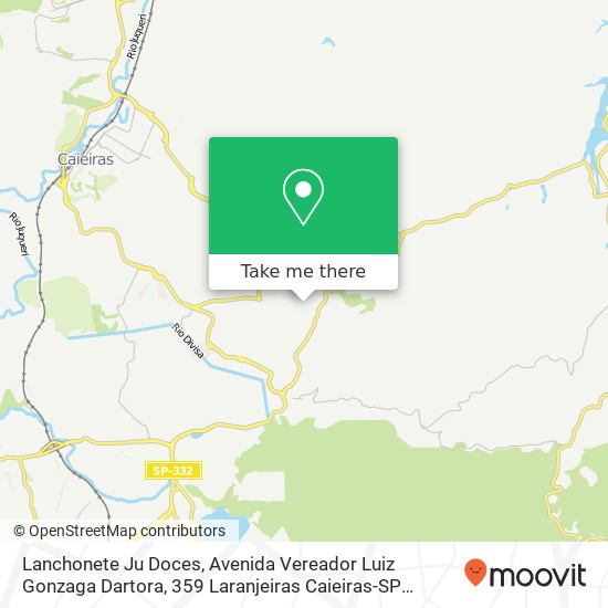 Mapa Lanchonete Ju Doces, Avenida Vereador Luiz Gonzaga Dartora, 359 Laranjeiras Caieiras-SP 07700-000