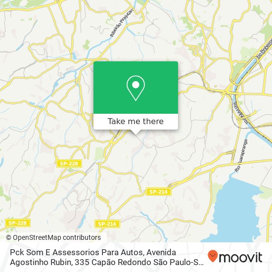 Mapa Pck Som E Assessorios Para Autos, Avenida Agostinho Rubin, 335 Capão Redondo São Paulo-SP 05848-000