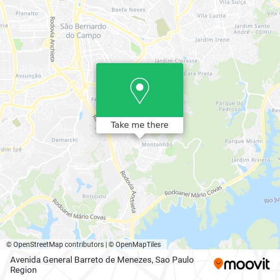 Mapa Avenida General Barreto de Menezes