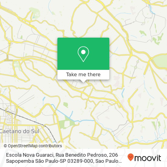 Escola Nova Guaraci, Rua Benedito Pedroso, 206 Sapopemba São Paulo-SP 03289-000 map