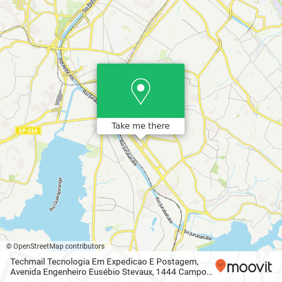 Mapa Techmail Tecnologia Em Expedicao E Postagem, Avenida Engenheiro Eusébio Stevaux, 1444 Campo Grande São Paulo-SP 04696-000