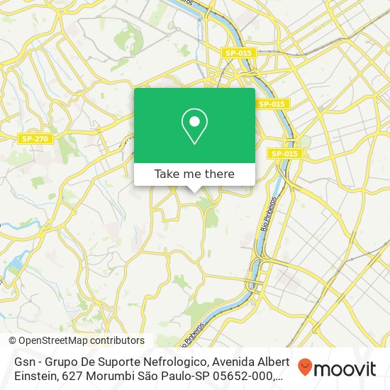 Gsn - Grupo De Suporte Nefrologico, Avenida Albert Einstein, 627 Morumbi São Paulo-SP 05652-000 map