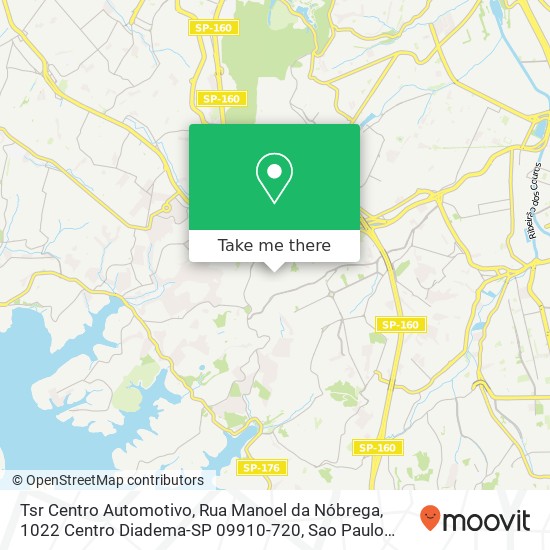 Mapa Tsr Centro Automotivo, Rua Manoel da Nóbrega, 1022 Centro Diadema-SP 09910-720