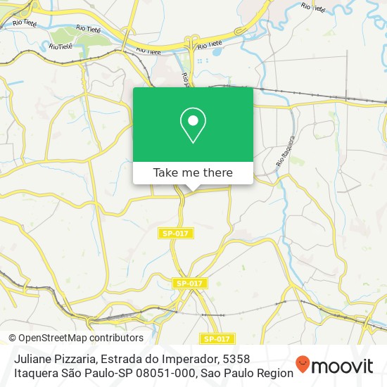 Mapa Juliane Pizzaria, Estrada do Imperador, 5358 Itaquera São Paulo-SP 08051-000