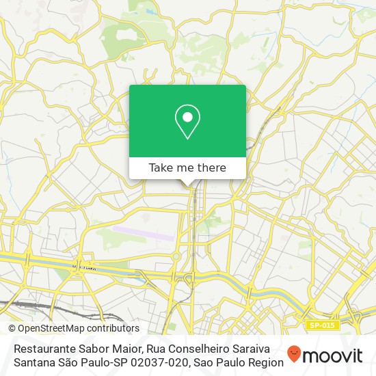 Mapa Restaurante Sabor Maior, Rua Conselheiro Saraiva Santana São Paulo-SP 02037-020