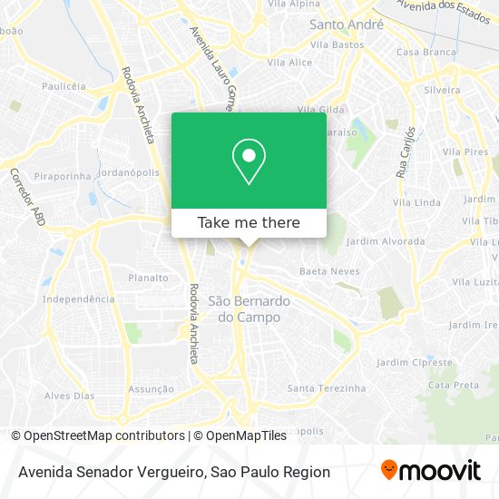 Mapa Avenida Senador Vergueiro