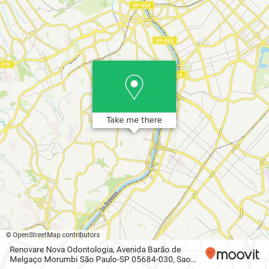 Mapa Renovare Nova Odontologia, Avenida Barão de Melgaço Morumbi São Paulo-SP 05684-030