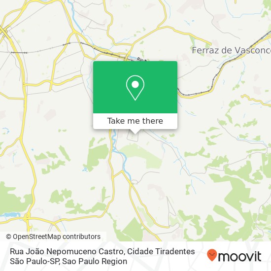 Mapa Rua João Nepomuceno Castro, Cidade Tiradentes São Paulo-SP
