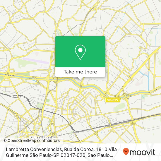 Mapa Lambretta Conveniencias, Rua da Coroa, 1810 Vila Guilherme São Paulo-SP 02047-020