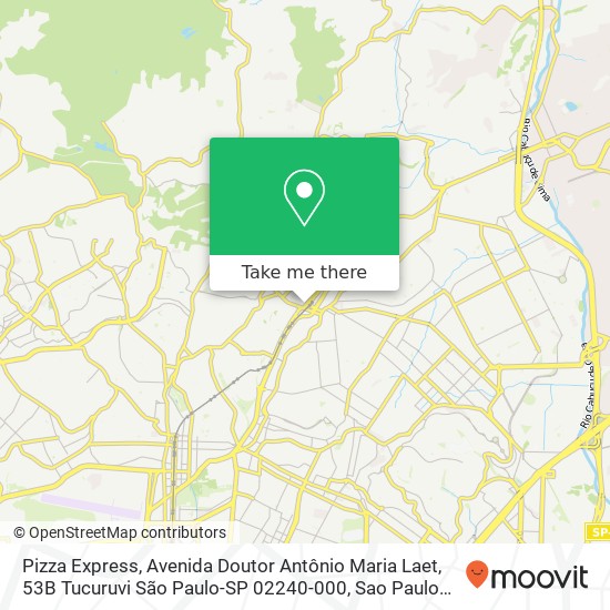 Mapa Pizza Express, Avenida Doutor Antônio Maria Laet, 53B Tucuruvi São Paulo-SP 02240-000