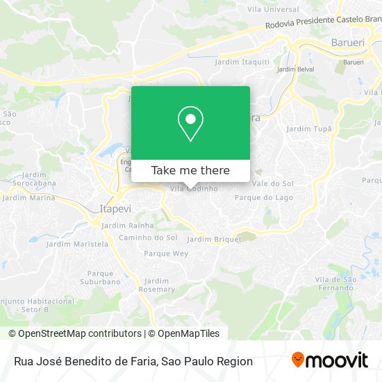 Rua José Benedito de Faria map