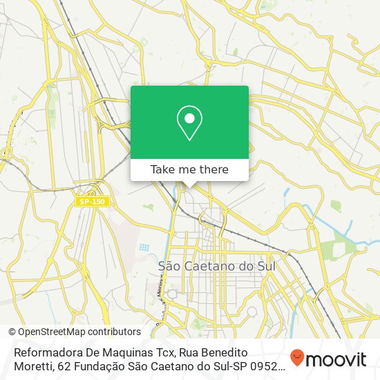 Mapa Reformadora De Maquinas Tcx, Rua Benedito Moretti, 62 Fundação São Caetano do Sul-SP 09520-550