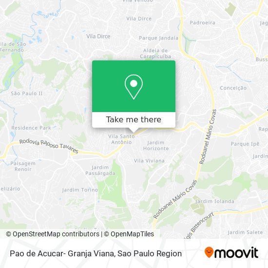 Mapa Pao de Acucar- Granja Viana