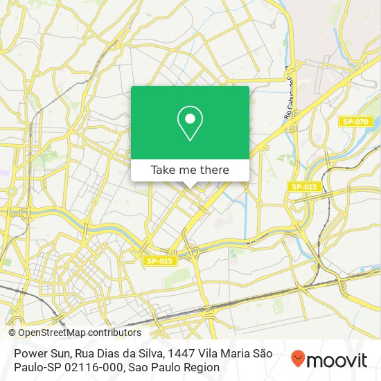 Mapa Power Sun, Rua Dias da Silva, 1447 Vila Maria São Paulo-SP 02116-000