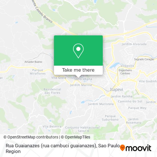 Rua Guaianazes (rua cambuci guaianazes) map