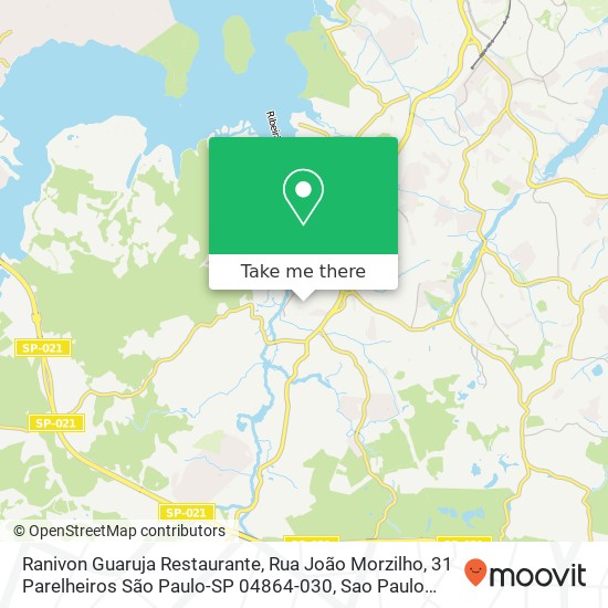 Mapa Ranivon Guaruja Restaurante, Rua João Morzilho, 31 Parelheiros São Paulo-SP 04864-030