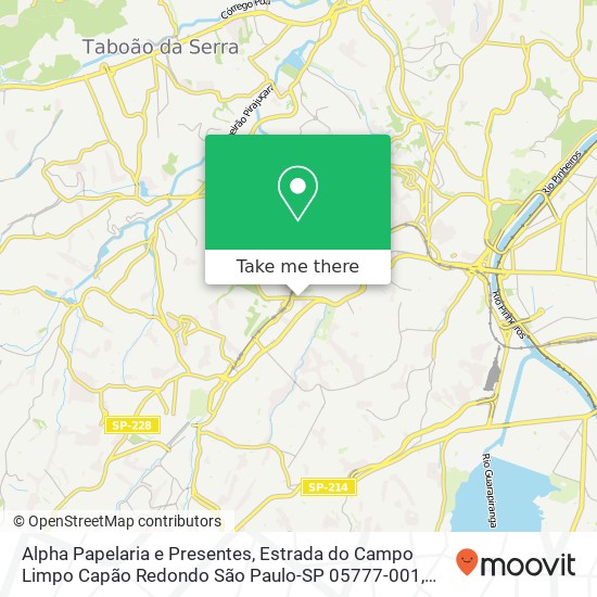 Mapa Alpha Papelaria e Presentes, Estrada do Campo Limpo Capão Redondo São Paulo-SP 05777-001