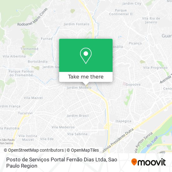 Mapa Posto de Serviços Portal Fernão Dias Ltda