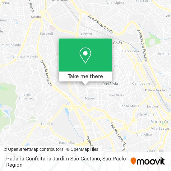 Mapa Padaria Confeitaria Jardim São Caetano