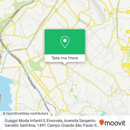 Mapa Guiggo Moda Infantil E Enxovais, Avenida Sargento Geraldo Sant'Ana, 1491 Campo Grande São Paulo-SP 04674-225