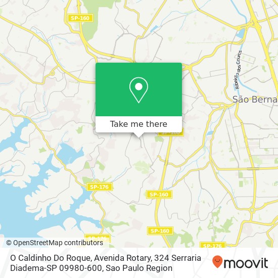 Mapa O Caldinho Do Roque, Avenida Rotary, 324 Serraria Diadema-SP 09980-600