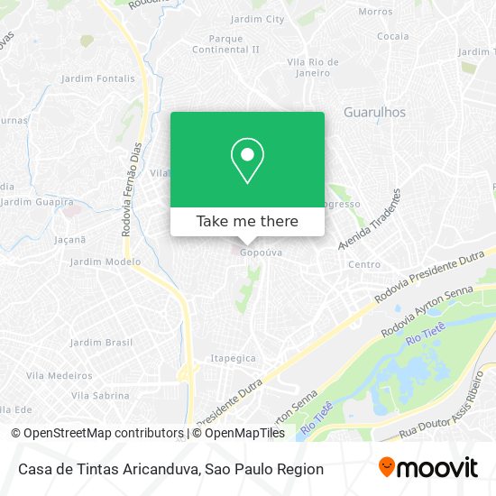 Casa de Tintas Aricanduva map