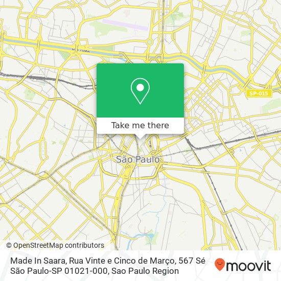 Mapa Made In Saara, Rua Vinte e Cinco de Março, 567 Sé São Paulo-SP 01021-000