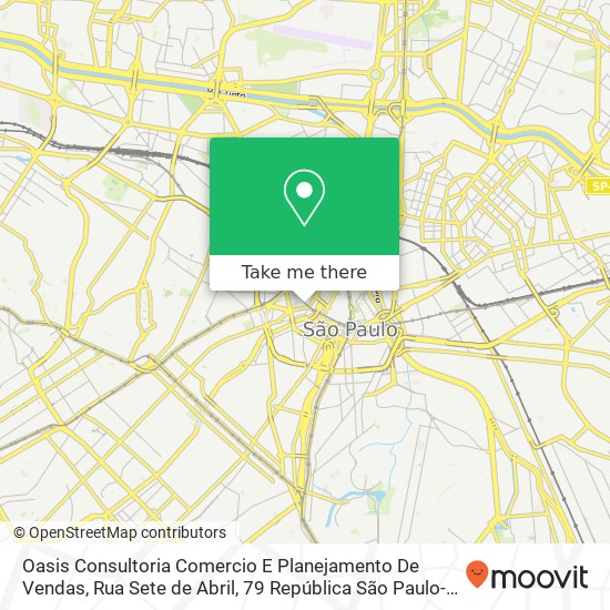 Mapa Oasis Consultoria Comercio E Planejamento De Vendas, Rua Sete de Abril, 79 República São Paulo-SP 01043-000
