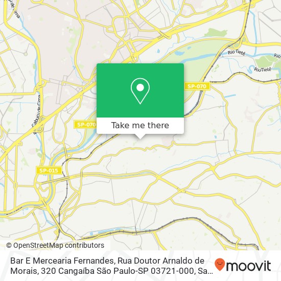 Mapa Bar E Mercearia Fernandes, Rua Doutor Arnaldo de Morais, 320 Cangaíba São Paulo-SP 03721-000