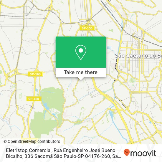 Mapa Eletristop Comercial, Rua Engenheiro José Bueno Bicalho, 336 Sacomã São Paulo-SP 04176-260
