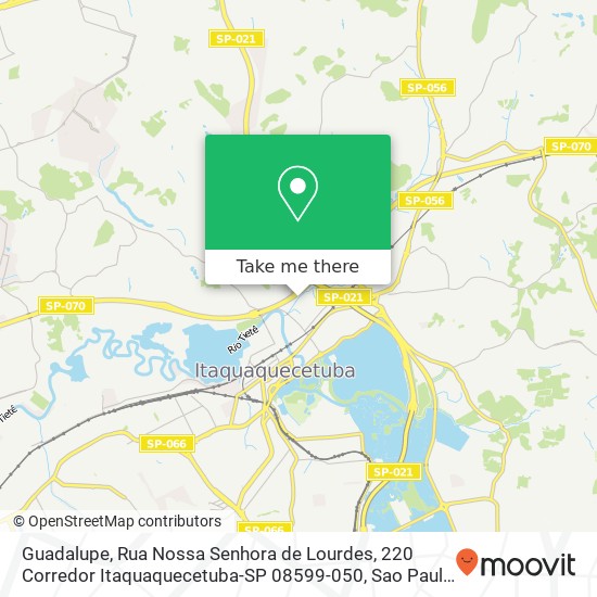 Mapa Guadalupe, Rua Nossa Senhora de Lourdes, 220 Corredor Itaquaquecetuba-SP 08599-050