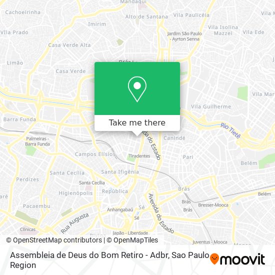 Assembleia de Deus do Bom Retiro - Adbr map