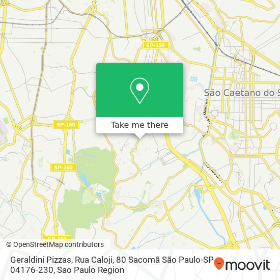 Mapa Geraldini Pizzas, Rua Caloji, 80 Sacomã São Paulo-SP 04176-230