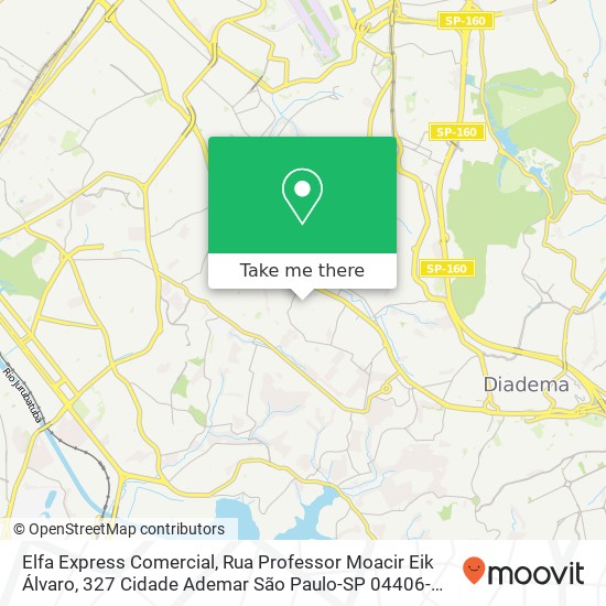 Mapa Elfa Express Comercial, Rua Professor Moacir Eik Álvaro, 327 Cidade Ademar São Paulo-SP 04406-130