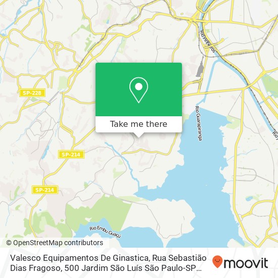 Mapa Valesco Equipamentos De Ginastica, Rua Sebastião Dias Fragoso, 500 Jardim São Luís São Paulo-SP 04915-040