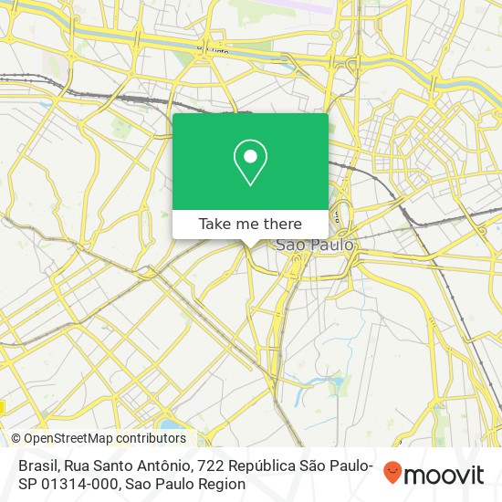 Mapa Brasil, Rua Santo Antônio, 722 República São Paulo-SP 01314-000