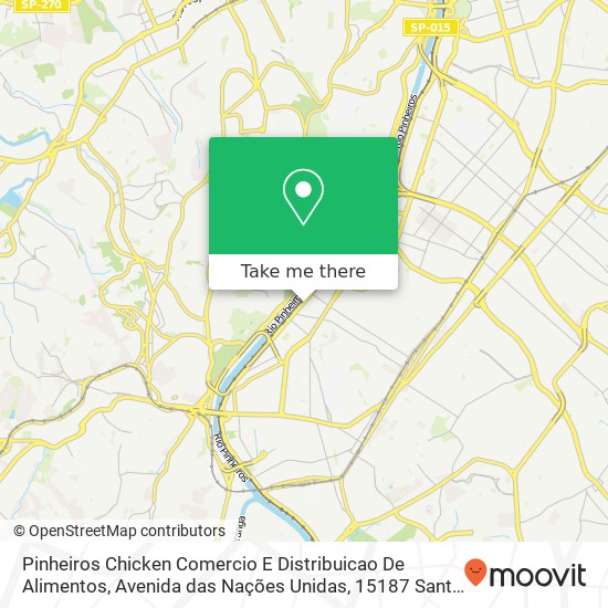 Mapa Pinheiros Chicken Comercio E Distribuicao De Alimentos, Avenida das Nações Unidas, 15187 Santo Amaro São Paulo-SP 04795-100