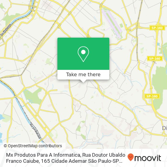 Mapa Mx Produtos Para A Informatica, Rua Doutor Ubaldo Franco Caiube, 165 Cidade Ademar São Paulo-SP 04651-020