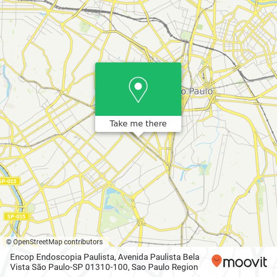 Mapa Encop Endoscopia Paulista, Avenida Paulista Bela Vista São Paulo-SP 01310-100