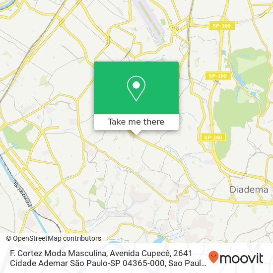 F. Cortez Moda Masculina, Avenida Cupecê, 2641 Cidade Ademar São Paulo-SP 04365-000 map