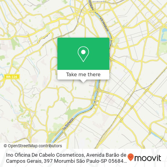 Mapa Ino Oficina De Cabelo Cosmeticos, Avenida Barão de Campos Gerais, 397 Morumbi São Paulo-SP 05684-001